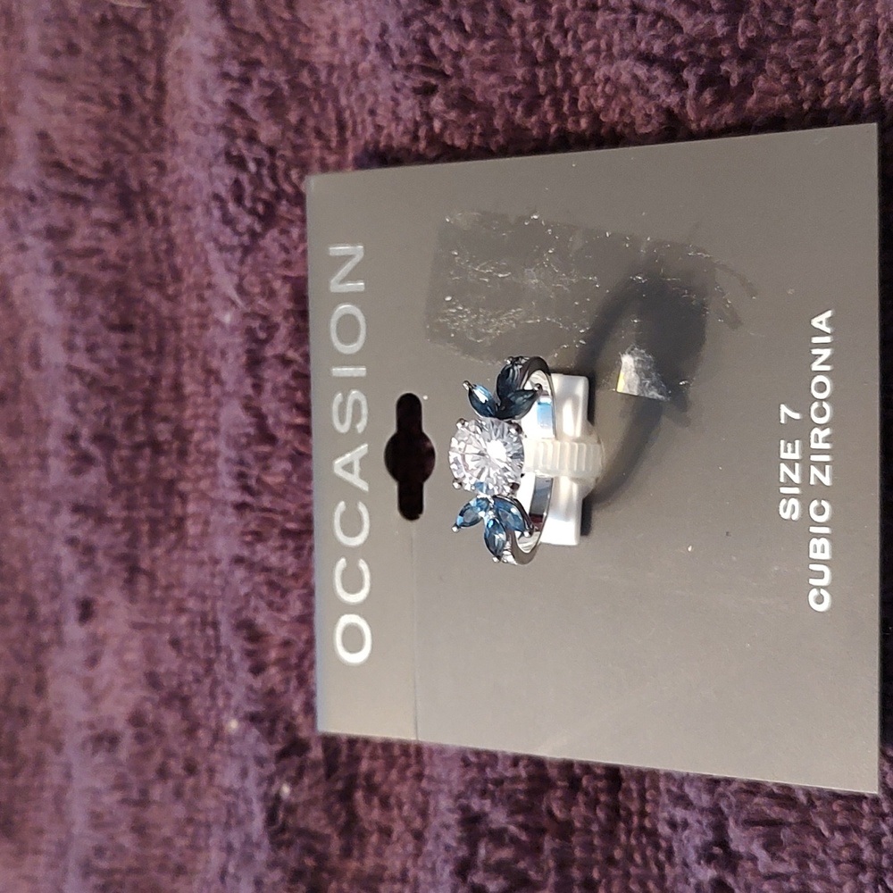 New Occasion Crystal and Blue Zirconia size 7 ring